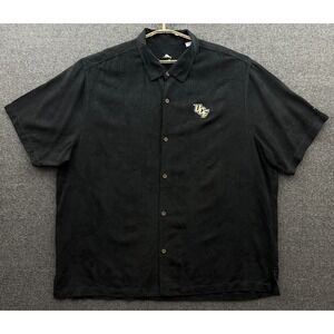 UCF Knights Shirt Men 3XL Tommy Bahama Black Silk‎ Floral Short Sleeve Hawaiian